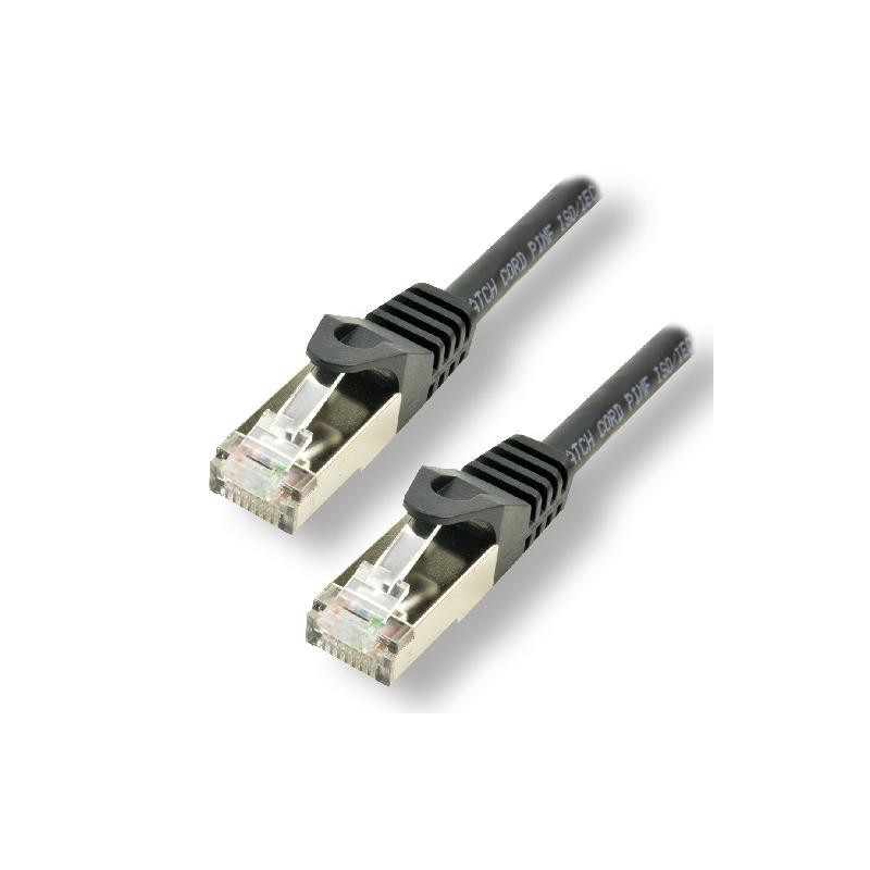 Câble réseau RJ45 100% cuivre  CAT 7 S/FTP - 0.3m Noir