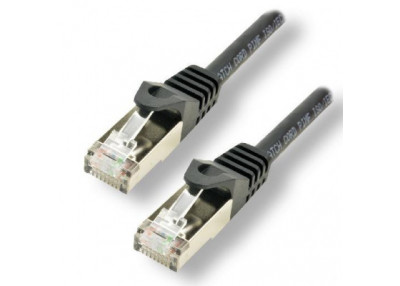 Câble réseau RJ45 100% cuivre  CAT 7 S/FTP - 0.3m Noir