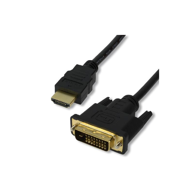 Câble HDMI mâle (19 pts) / DVI-D mâle - 0.5m