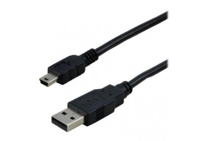 MCL Cable USB 2.0 Type A Male / Mini B Male (5 Broches) - 2m - Noir