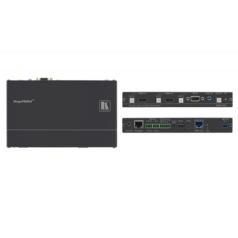 Kramer DIP-20 Selecteur automatique 2 HDMI et 1 VGA Ethernet RS-232