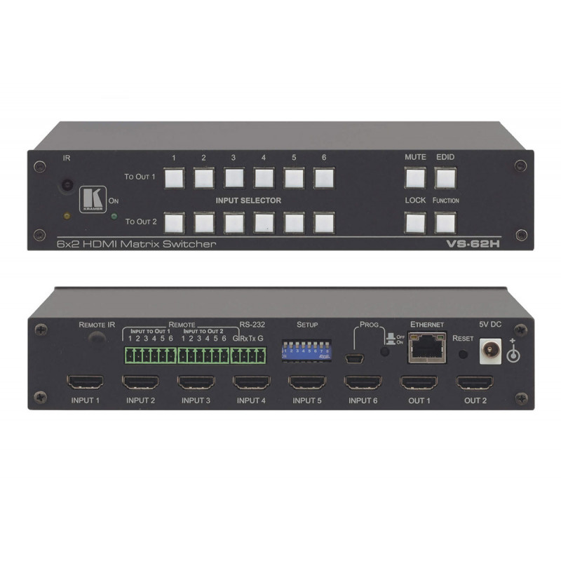 Kramer VS-62H Grille HDMI 1.4, 3D, 2,97Gbps 6x2