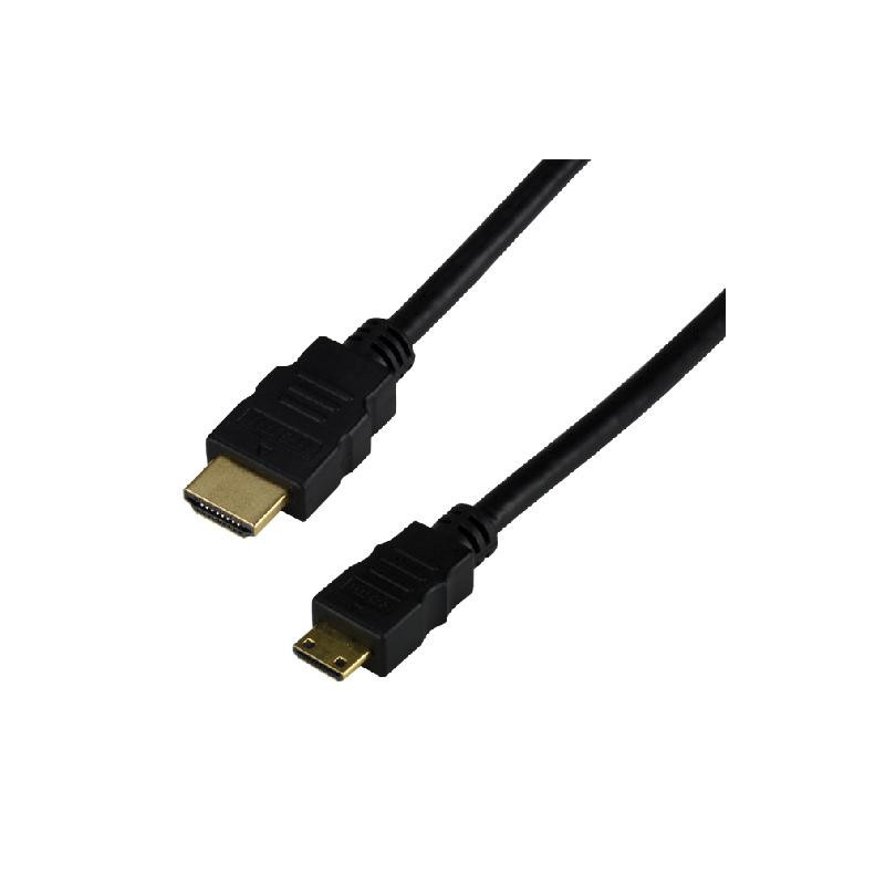 Câble HDMI haute vitesse 3D + Ethernet type A / C (mini)  mâle - 1m