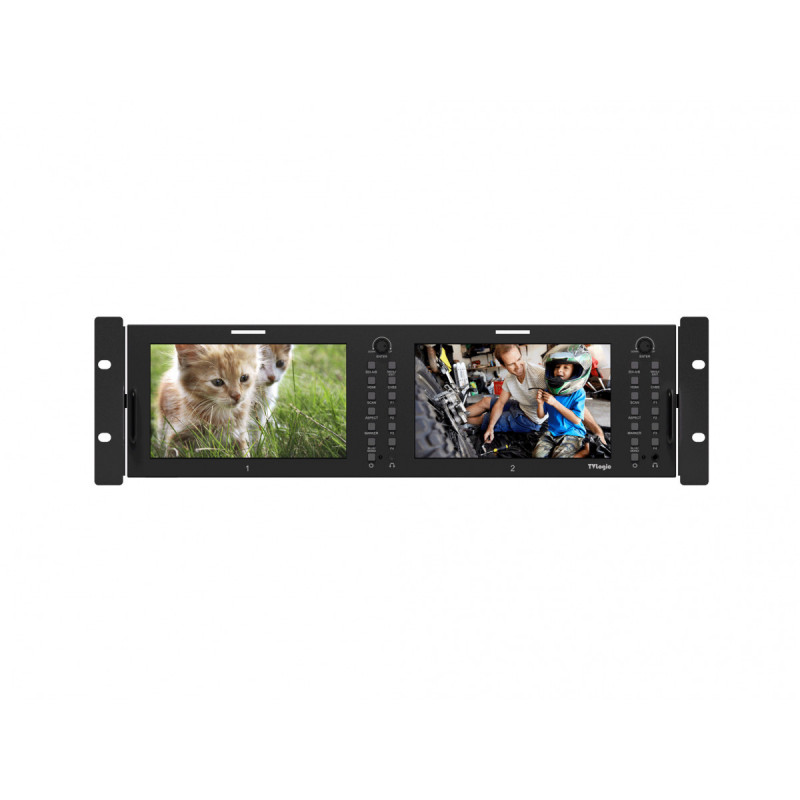 TVLogic RKM-270A Moniteur 2x7'' LCD - 1024-600 Multicanal - Rack 3RU