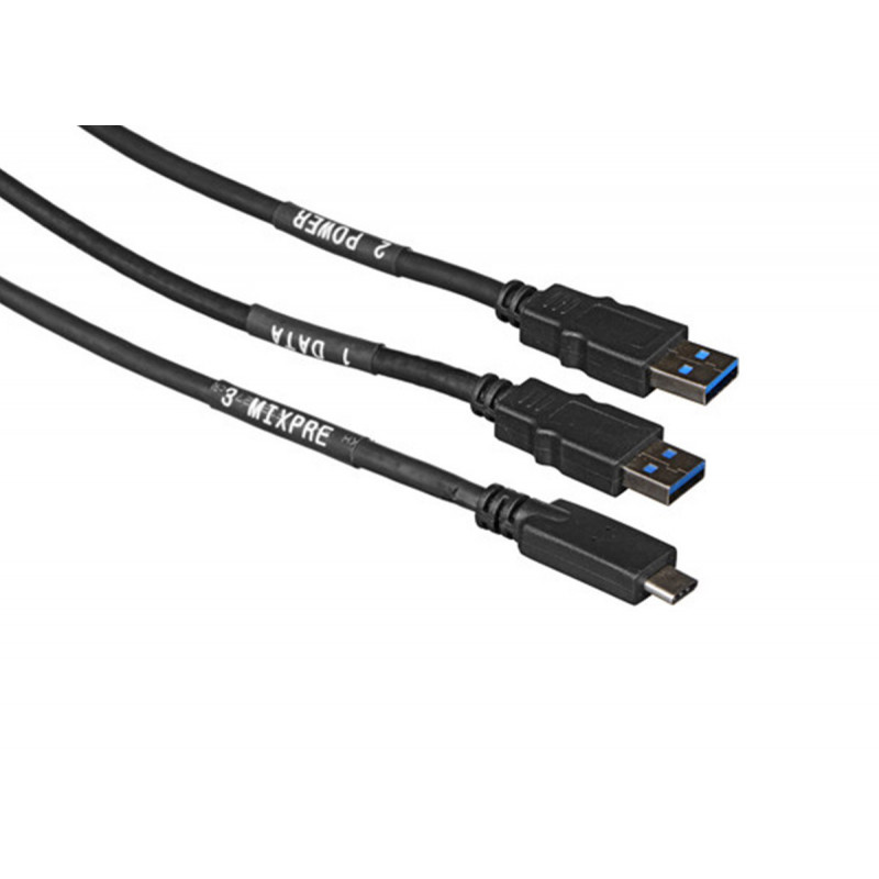 Sound Devices Cable Y USB-C vers USB-A alim via PC - MixPre-3/6