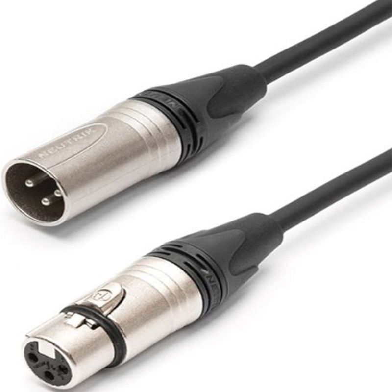 Câble audio professionnel XLR Mâle -XLR Femelle Neutrik de 5 mètres