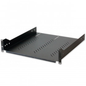 Cablexpert Etagere fixe perforee noire 19" 2U prof. 800 mm - Ch15 Kg