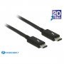 Delock Câble Thunderbolt™ 3 (20 Go/s) USB-C™ M M passif 1,5 m 5A noir