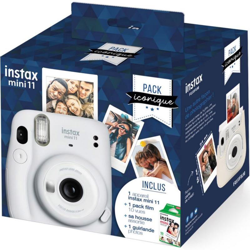Fuji pack Appareil photo instantané Instax Mini 11 blanc iconique