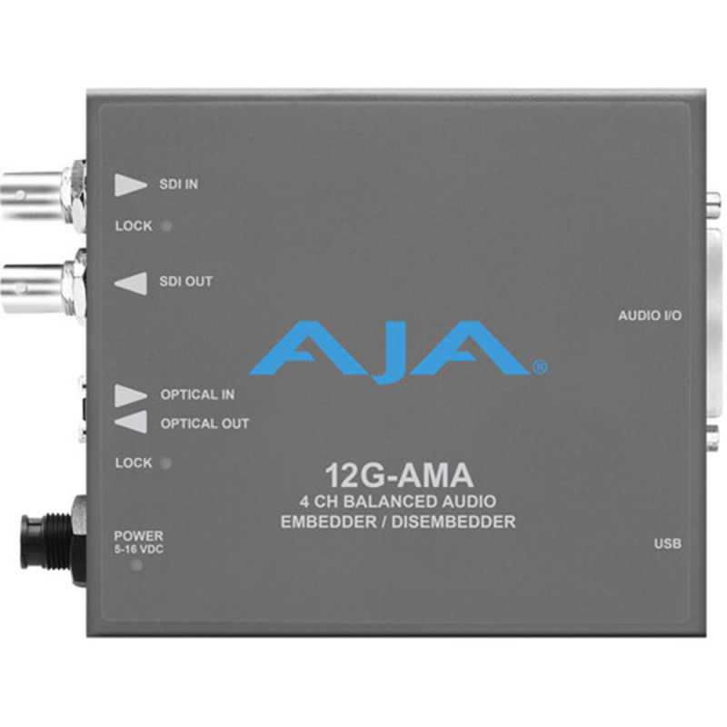 AJA Embedder/Disembedder Audio AES - 12G-SDI 4 Canaux - 8 XLR - Opt.