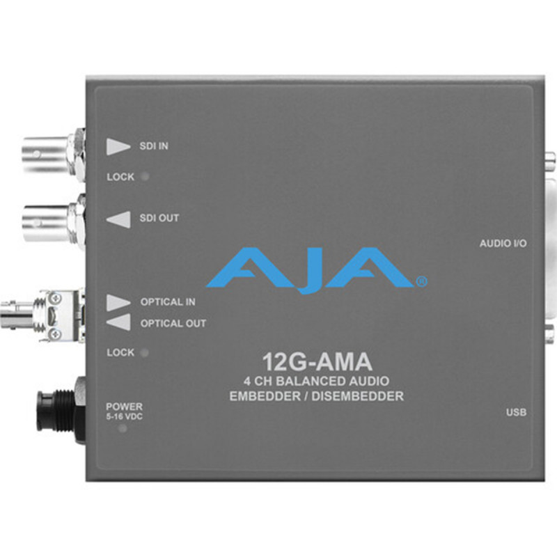 AJA Embedder/Disembedder Audio AES-12G-SDI 4 Canaux-8 XLR-Fibre ST Re
