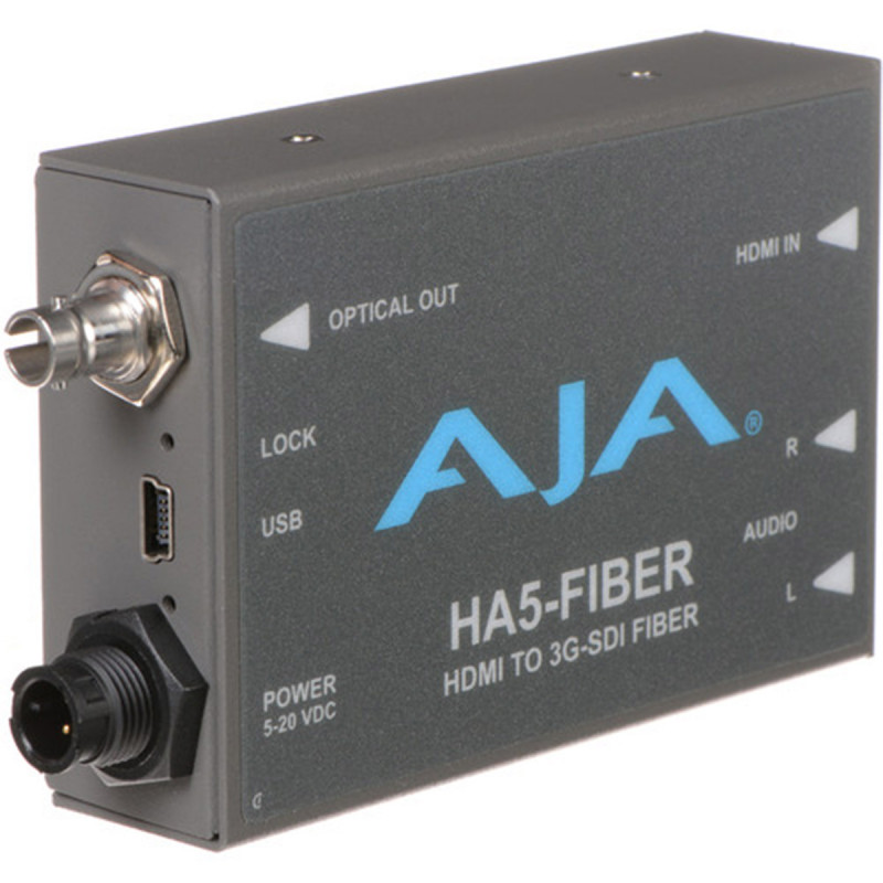 AJA HA5 Fiber avec Sortie ST Fibre- HDMI vers 3G-SDI protocol sur Fib