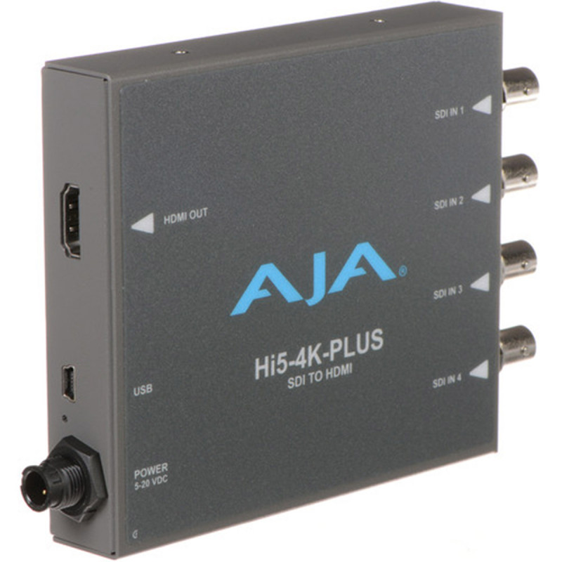 AJA HI5 4K Plus Convertisseur 4K-4x 3G-SDI vers HDMI 2.0