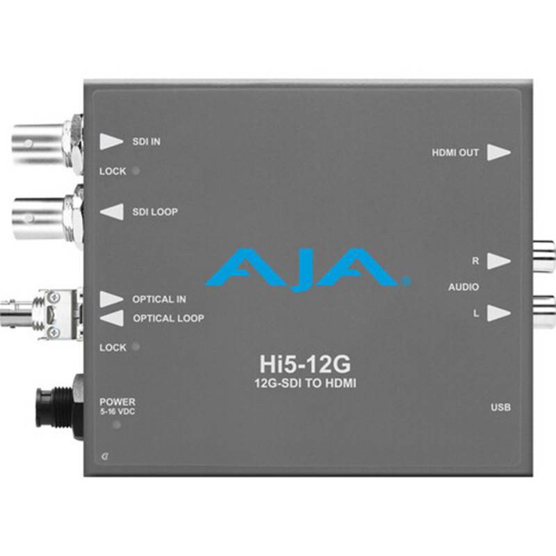 AJA HI5 12G-R-ST Convertisseur 12G-SDI vers HDMI 2.0 avec Recepteur F