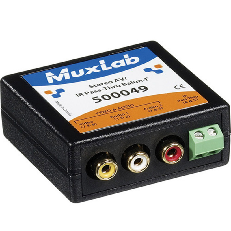 MuxLab Stereo Av/IR Pass-Thru Balun, F