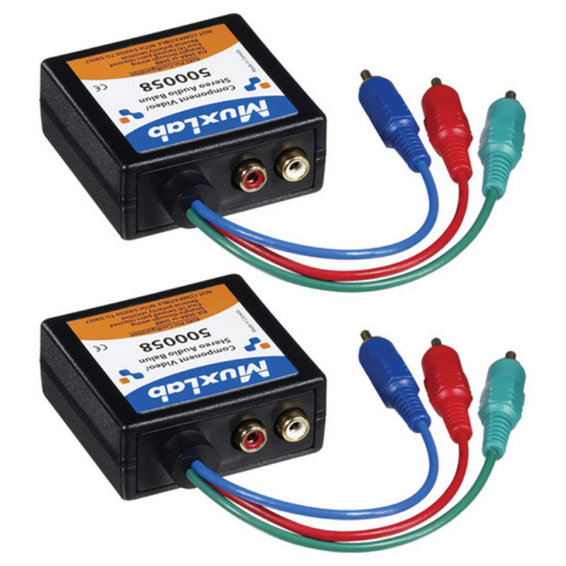 MuxLab Component Video/Stereo Audio Balun, M, 2-Pack