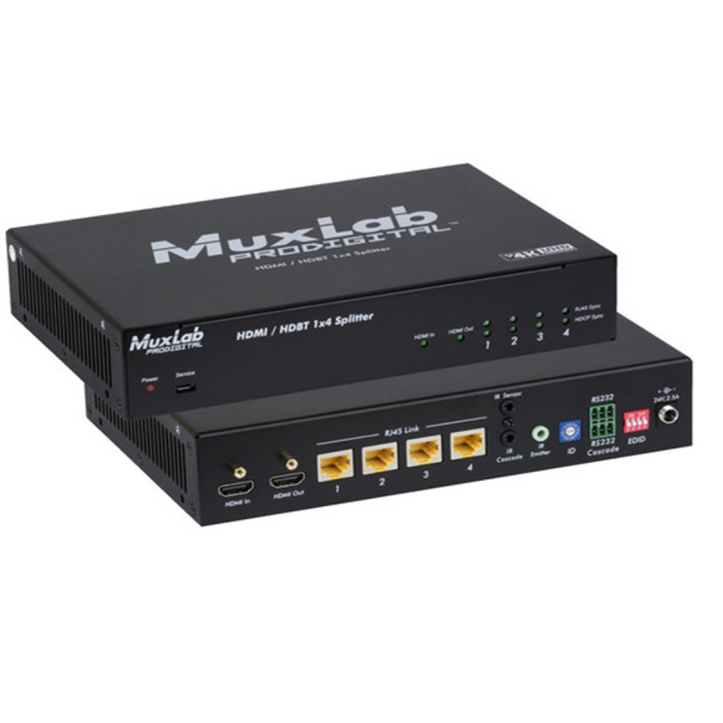 MuxLab HDMI/HDBT Splitter, UHD-4K, EU