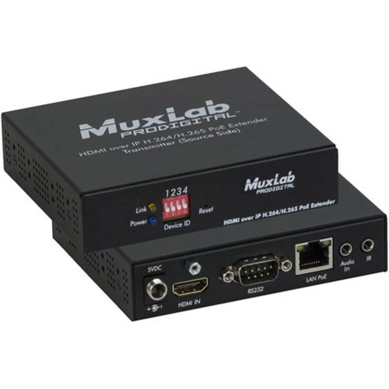 MuxLab HDMI over IP H.264/H.265 PoE Transmitter, 1080p