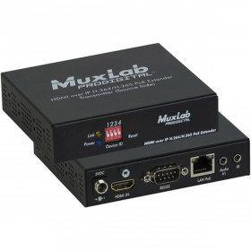 MuxLab Dante/Quad Channel Audio PoE Gateway