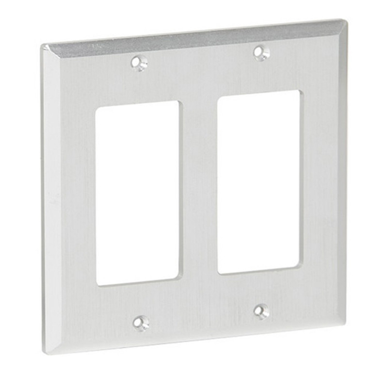 MuxLab Brushed Aluminium Decora 2-Gang Front Plate (for 500455-Tx)