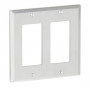 MuxLab Brushed Aluminium Decora 2-Gang Front Plate (for 500455-Tx)