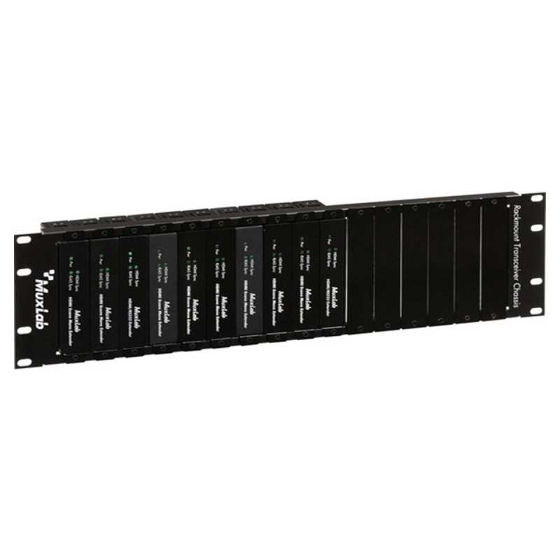 MuxLab Rackmount Transceiver Chassis 16-Port