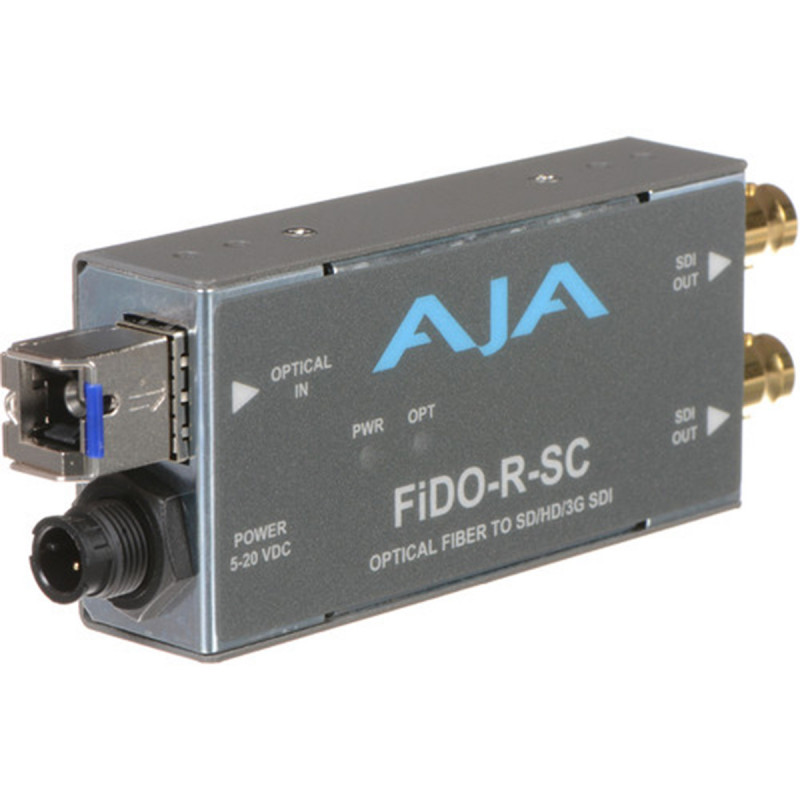 AJA FIDO-R-SC Convertisseur fibre Optique (SC) vers 3G-SDI avec Sorti