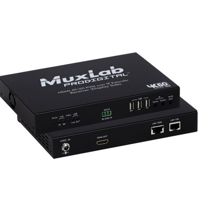 MuxLab HDMI 4K/60 KVM Over IP Receiver, UTP