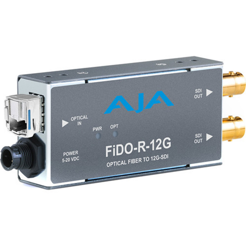 AJA FIDO-R-12G Récepteur Fibre LC Simple-Mode LC vers 12G-SDI