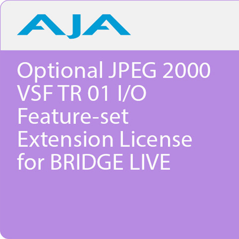 AJA Extension du jeu de fonctionnalités d'E/S JPEG 2000 / BRIDGE LIVE