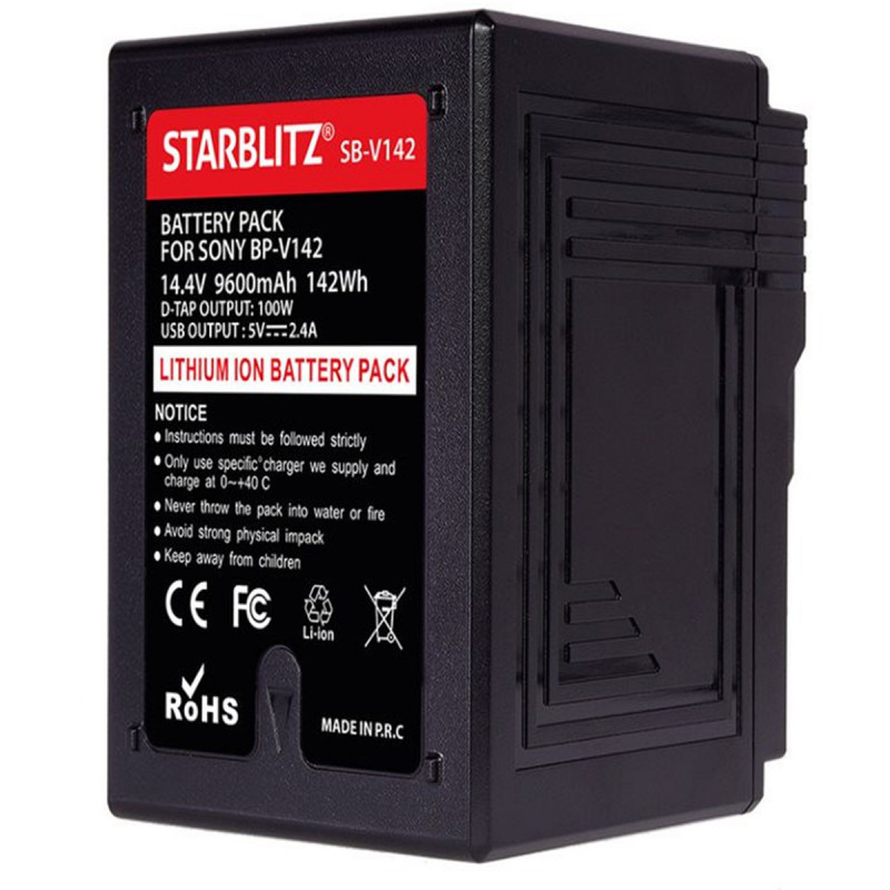 Starblitz batterie monture V compacte compatible SONY BP-V142 9600mAh