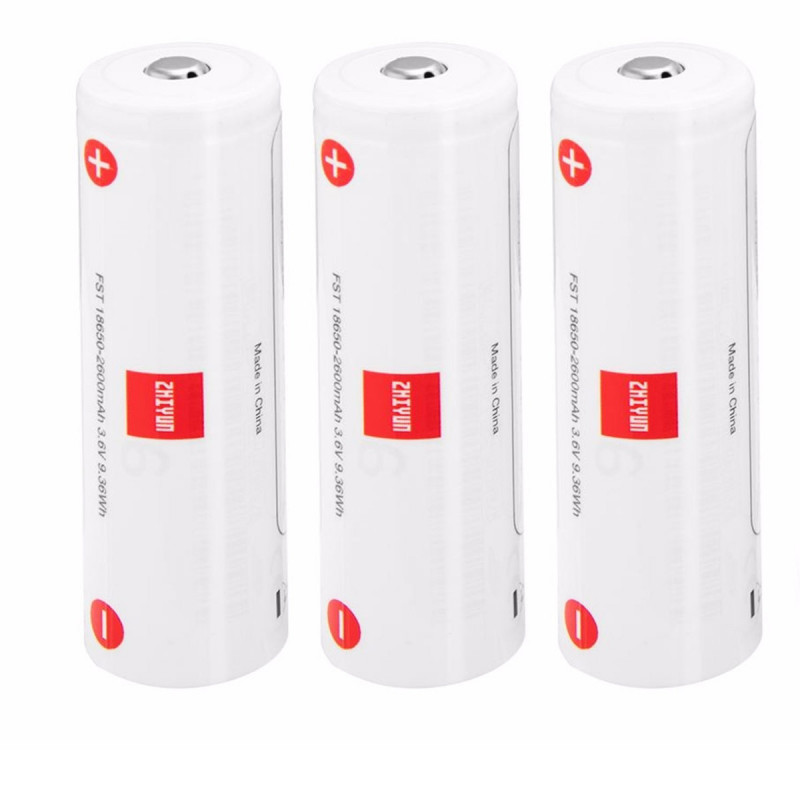 Zhiyun jeu de 3 batteries Lithium 18650 2600mAh
