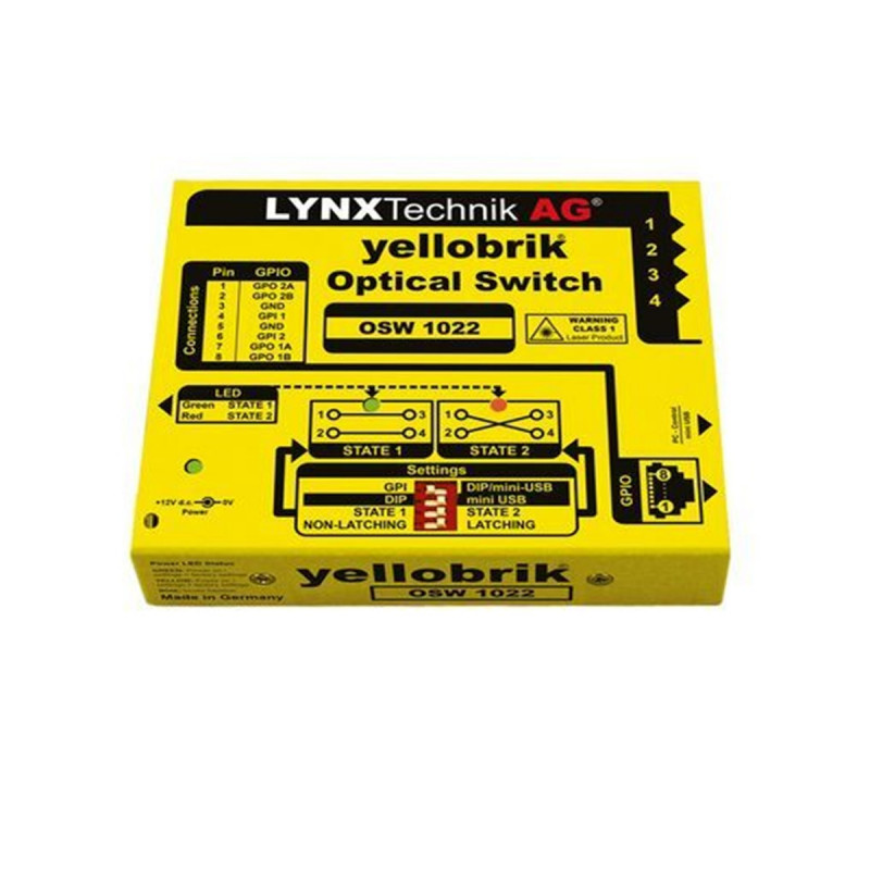 LYNX Technik 2x2 Optical Switch, LC connectors (1270nm - 1610nm)