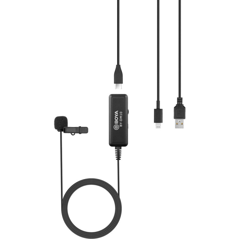 Boya DM10 Microphone Lavalier Omnidirectionnel pour iOS