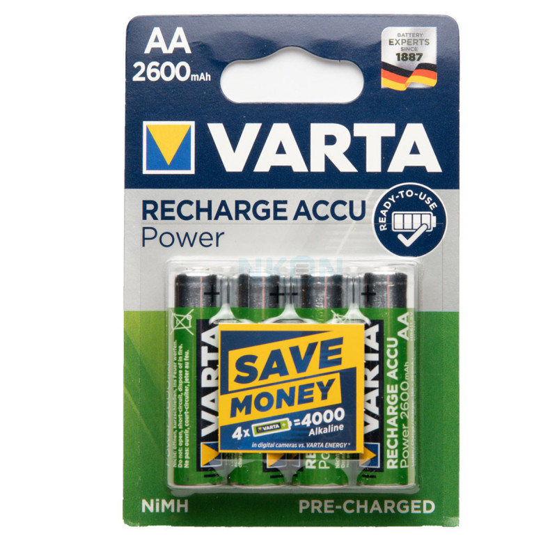 Varta - Pile Accu rechargeable AA 2600mah NiMH Pack de 4