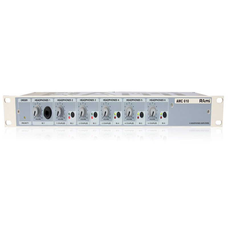 Rami 6 amplis casques séparés couplables - 1U 19" - entrée ordres