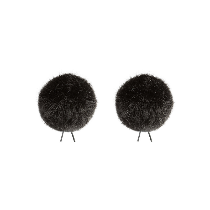 Bubblebee 2x bonnette pour micro cravate imitation fourrure 02 noir