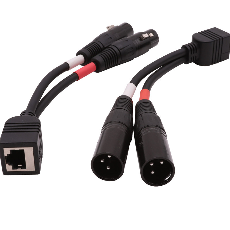 Rami Câble Adaptateur RJ45 Femelle vers 2 x XLR Femelle