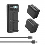 SmallRig 3823 Kit de 2 batteries NP-F970 avec un chargeur double USB