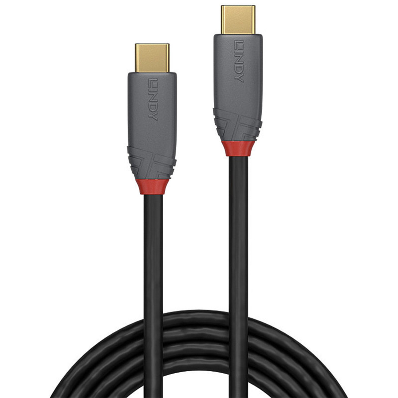Lindy Câble USB 3.2 type C vers C, 20Gbit/s, 5A, PD, Anthra Line, 1m