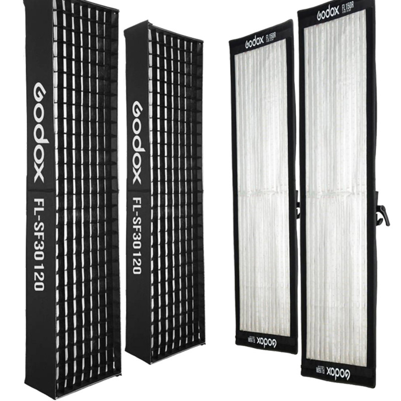 Godox Kit FL150S - 2 Panneaux LED Flexible, 2 Softbox et 2 trepieds