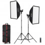 Godox SL100Bi Kit 2 torches LED Bi-Color 100W valise, pieds, softbox