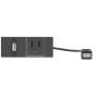 Extron US Unswitched AC Outlet, USB 2.0 Type-A F on Pigtail  Black