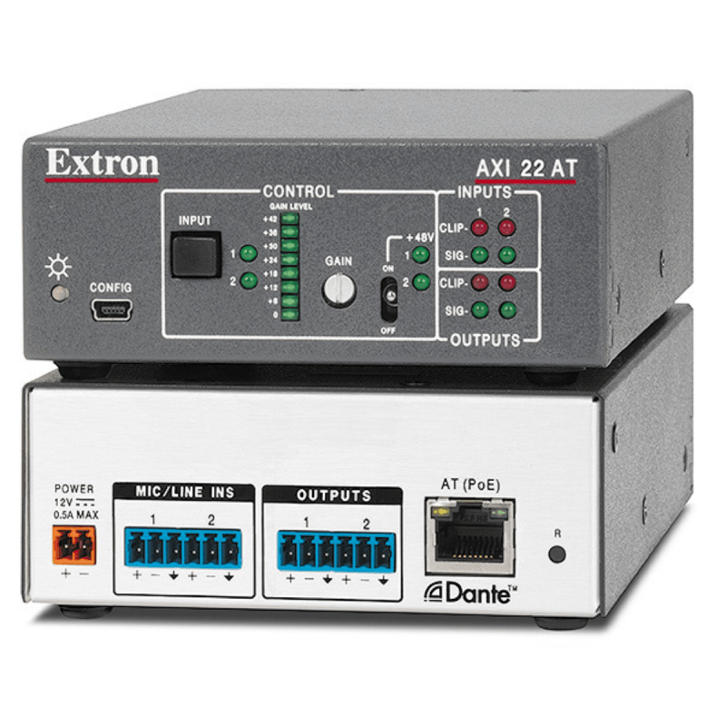 Extron 2 Input, 2 Output Dante Audio Interface