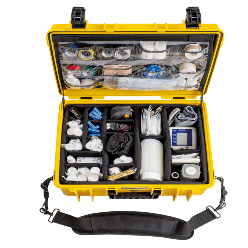 B&W valise Type 6000 with medical emergency kit Jaune