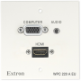 Extron WallPlate – EU 1-gang – RAL9010 White (15 cm)