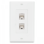 Extron 2 XTP DTP 24 Couplers Pass-Through Wallplate  White