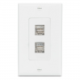 Extron 2 XTP DTP 24 Couplers Pass-Through Wallplate  White