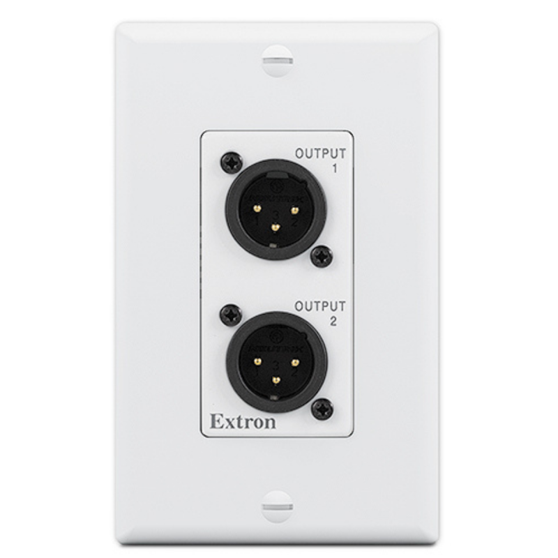 Extron Pass-Through Wallplate with 2 XLR Connectors  Black