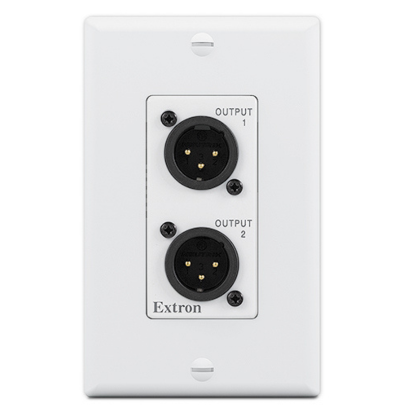 Extron Pass-Through Wallplate with 2 XLR Connectors  White